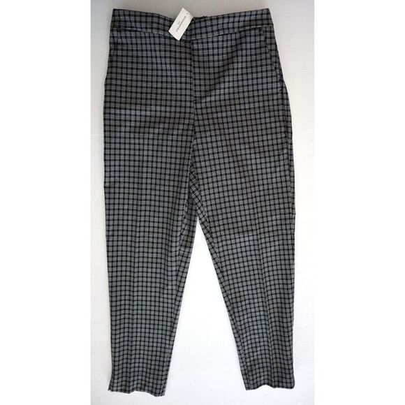 Banana Republic 430072 Women's Sz 0 Black Plaid Hayden Taper Pull On Pants - Picture 1 of 11